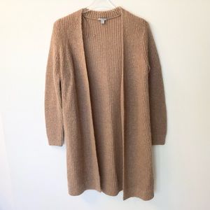 COS Mohair and Wool Knit Long Open Cardigan - Tan - XS